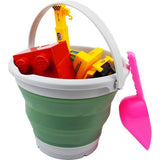 5,5L opvouwbare plastic emmer opvouwbare ronde kuip draagbare wateremmer voor vissen ruimtebesparende buitenwaterpot (grijs/donker zeegroen, 1)