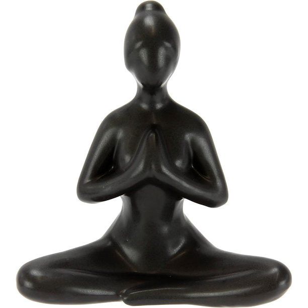 Yoga figuur vrouw meditatie decoratief figuur deco pilates yoga dame yogabiguur yogasculptuur dame meditatie beeld ornament mensenfiguur decoratief element motief om te versieren cadeau-idee keramisch figuur cadeau
