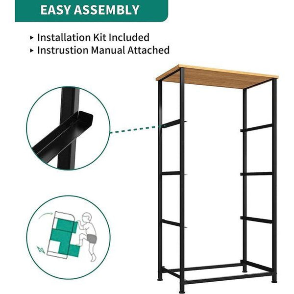 kast met 4 laden van stof, opbergcommode, industriële stijl voor slaapkamer, woonkamer, kinderkamer, hal, donkergrijs opbergkast