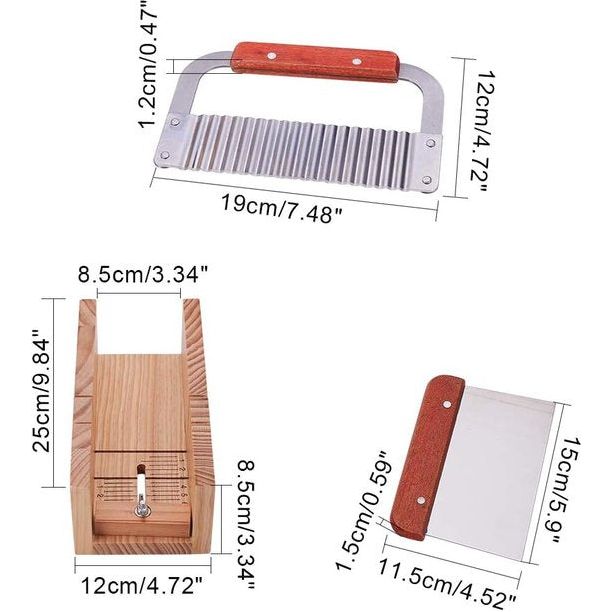 Adjustable Wooden Soap Cutter Shape with Wavy Straight Planer Blade Scraper Cutting Tool Set