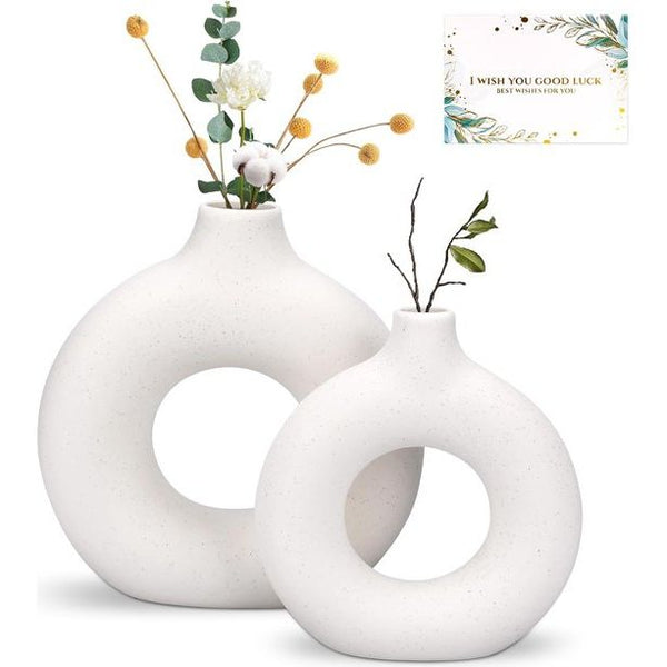 Hoogwaardige vazen: onze donut-keramische vazen gemaakt van hoogwaardig keramiek
