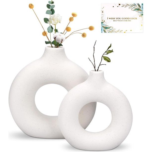 Hoogwaardige vazen: onze donut-keramische vazen gemaakt van hoogwaardig keramiek