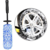 Velgenborstel voor aluminium velgen, premium microvezel velgenborstel voor een bijzonder zachte reiniging tot in het diepe velgbed, lange professionele autoreiniging, velgenreinigingsborstel