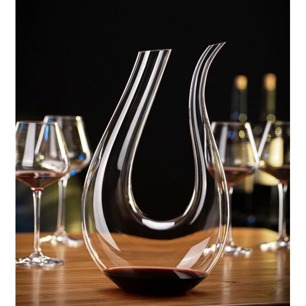 Decanter 1,2 l wijndecanteerpot, loodvrije glazen ventilatiekaraf, perfecte cadeauset, decanteerder