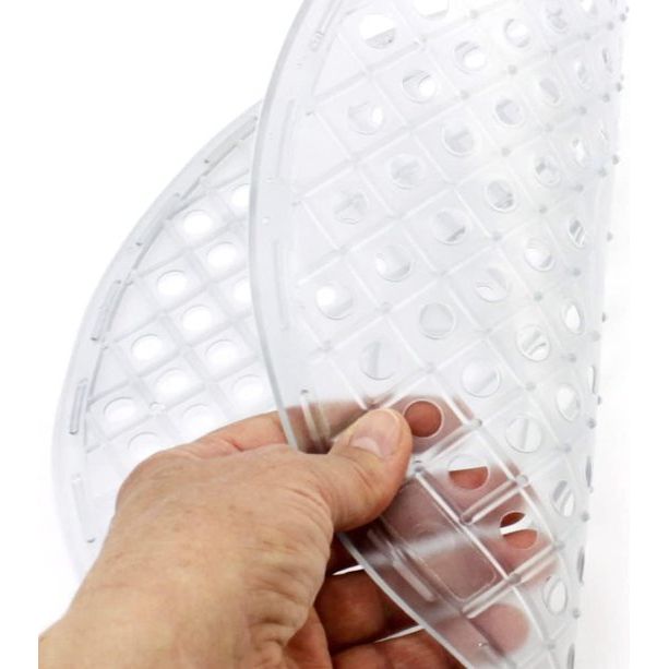 2 x gootsteeninleg - ronde gootsteenmat - inzetstuk voor gootsteen beschermt het oppervlak van de gootsteen en het servies (2 stuks - transparant)