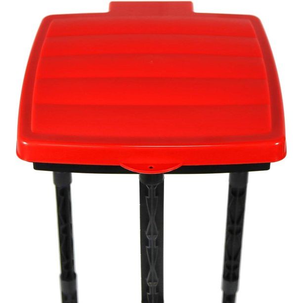 Prullenbak blauw + rood