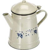 Sena conische geëmailleerde stalen koffiepot, wit/blauw, 1 liter