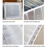2 x jeansvak opbergdoos kast, kledinglade net verdeeldoos kledingkast kledingorganizer, 7 vakken, opvouwbare lade wasbaar huishouden (wit, L (36 * 25 * 20 cm)