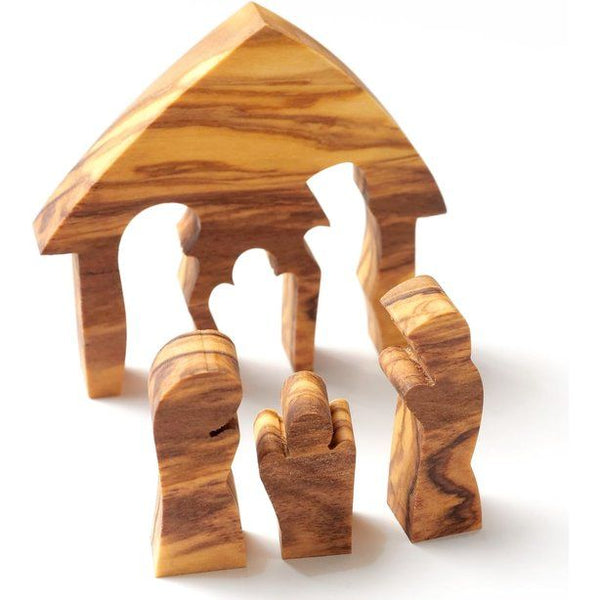 Olijfhout Kerstdecoratie Kerststal Puzzel Tafeldecoratie van 6,50 x 6 cm Olive wood Christmas decoration Nativity Puzzle Table decoration of 6.50 x 6 cm
