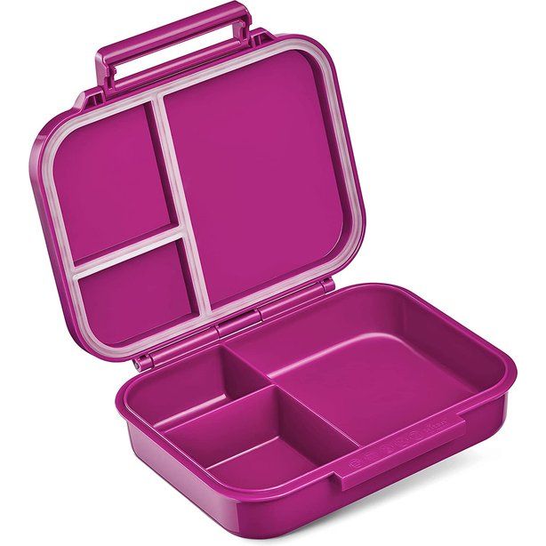 Compacter en lichter - lekvrij & BPA vrij - lunchbox - lunchbox - voor kleuterschool en school (paars - regenboog)