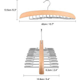 Dasshouder, stropdassenstandaard, dassenorganizer voor kast met 24 haken, stropdassenriemstandaard van natuurlijk hout, kastorganizer voor stropdas, sjaal, pochet, riem, hijab-accessoires