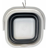 5 l opvouwbare rechthoekige praktische mand/emmer (grijs/antracietzwart (set van 2)