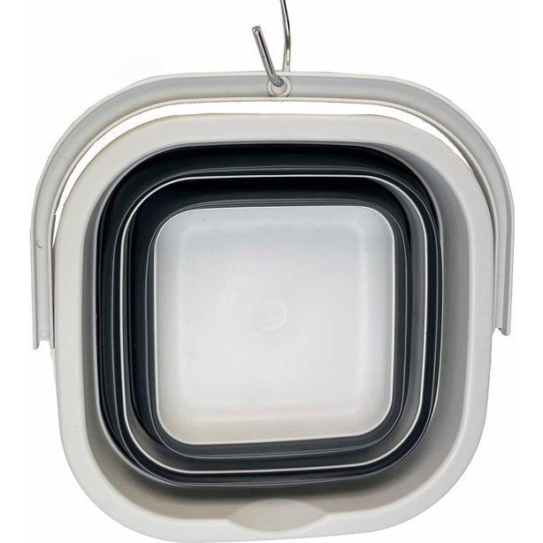 5 l opvouwbare rechthoekige praktische mand/emmer (grijs/antracietzwart (set van 2)