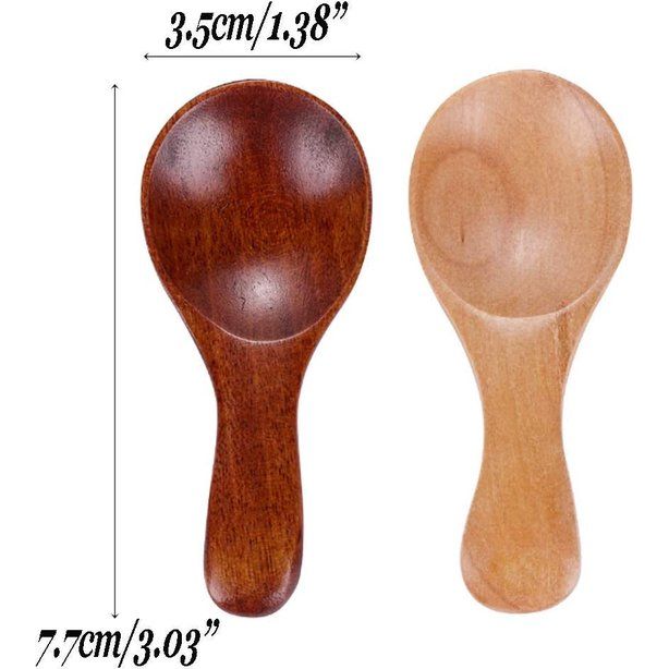 20 stuks mini houten lepel met korte steel, kleine houten zoutlepel voor kleine jampotten, specerijen, suiker, honing, koffie, thee, mosterd, ijs, melkpoeder