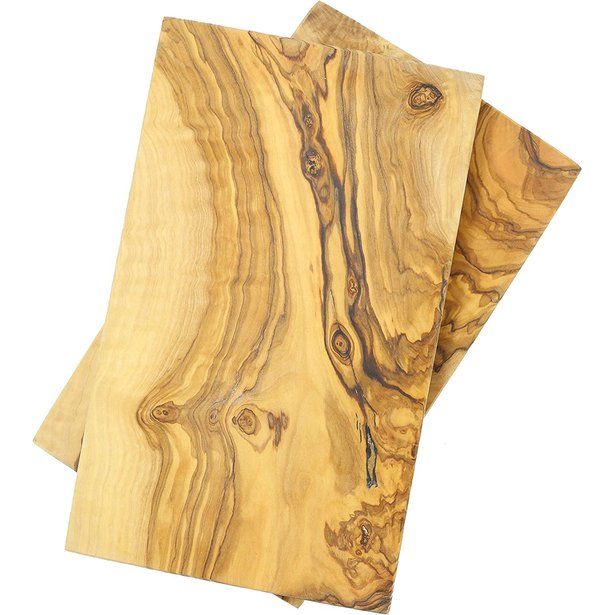 Prachtig ontbijtplankje set van 2 olijfhout 25 x 15 cm