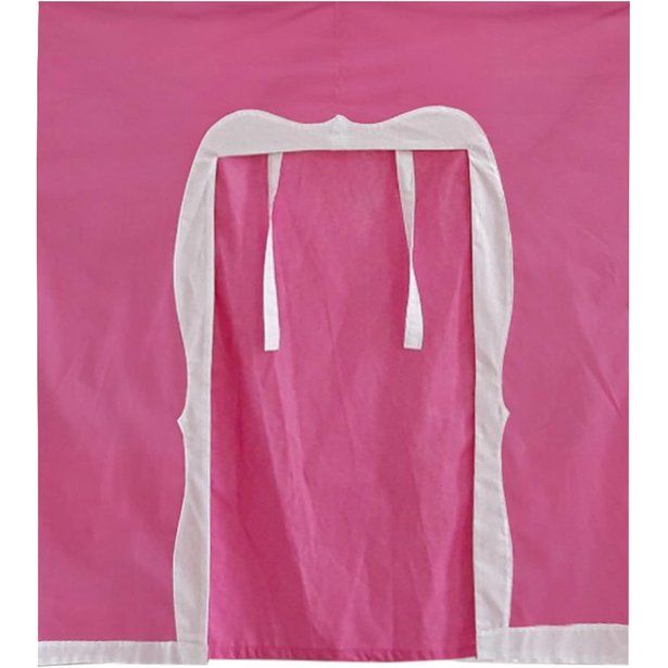 Gordijn, stof, roze en wit