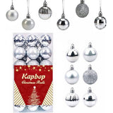 KAPBOP Kerstballen, 36 stuks, kunststof, decoratie voor Kerstmis, kerstboom, met afneembare ophanging