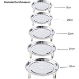 Roestvrijstalen stoompan, 5 stuks, stoominzetstuk, ronde standaard, stoominzet van roestvrij staal, voor kookpannen, potten, taartrooster, afkoelrooster voor koken, braden, bakken, 18/20/22/24/26 cm.