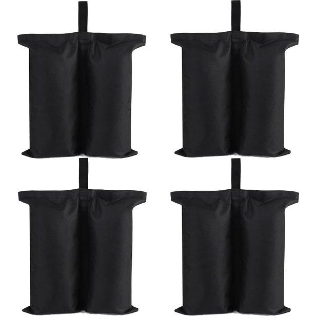 Gewichtszak, beengewichten voor pop-up tent, paviljoenverzwaring, paviljoenverzwarer, verzwaring voor paviljoen, terrasparaplu (4 large, zwart)