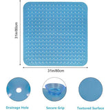 Douchemat, antislip, 80 x 80 cm, antislipmat voor douche met zuignappen en afvoergaten, BPA-vrij, schimmelbestendig en machinewasbaar