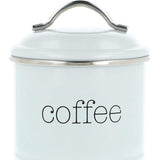 Set van 3 voorraaddozen in vintage design, ronde koffieblik van metaal met aromasluiting, nostalgische koffie, suiker en theeblik (03 stuks - 1000 ml, grijs)