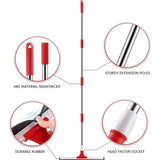 43 cm waterwisser/vloermop met verlengde steel (147 cm), rubberen wisser voor natte vloeren, hoge prestaties, waterwisser voor binnen en buiten gebruik garage douche badkamer tuin keuken