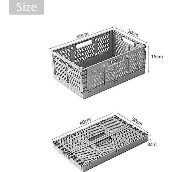 2 stuks opvouwbare opbergmand kunststof opbergkisten voor keuken, slaapkamer, werkkamer (2 stuks roze + 2 stuks grijs, 40 x 30 x 15 cm)