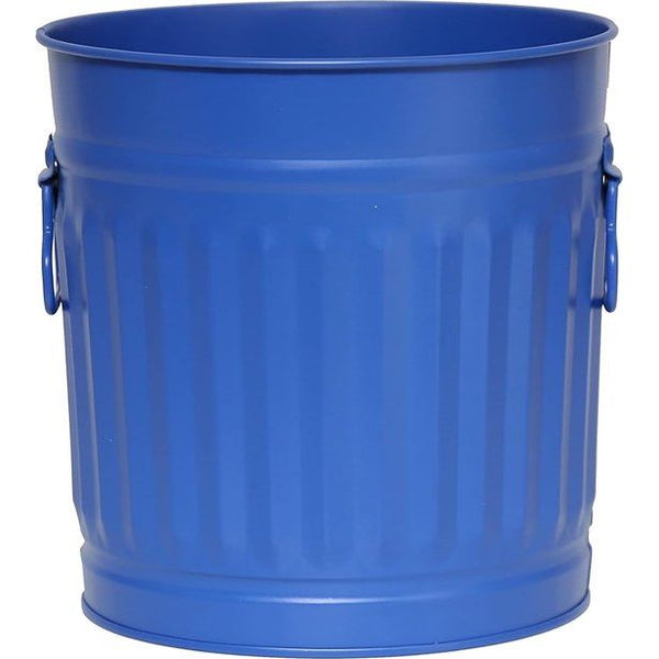 Retro Vintage Metalen Bak met Handgrepen Asemmer Wasmand Blauw Diameter 21 cm Hoogte 21,5 cm Inhoud 7 Liter