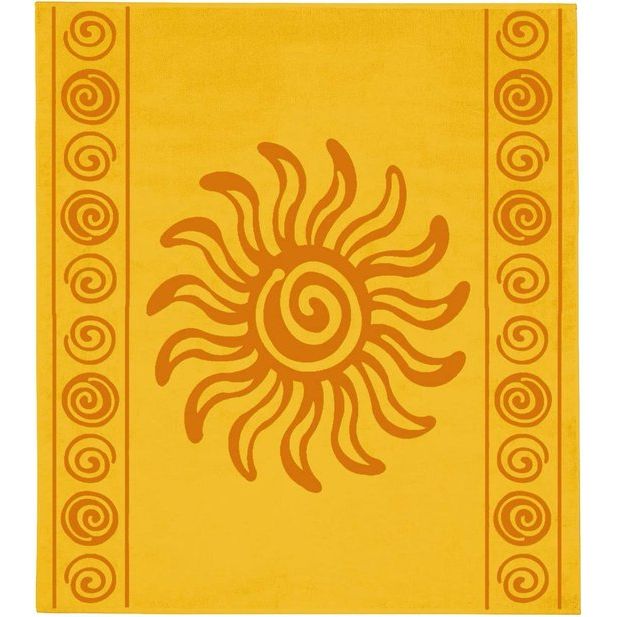 Strandhanddoek, 100% katoen, in verschillende maten en kleuren, geel (zonnegeel), 180 x 200 cm