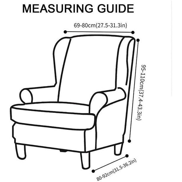 2-delige hoes voor oorfauteuils, fauteuils, fauteuils, effen, jacquard, verdikt, beschermhoes, overtrek, fauteuilhoes, strandmon tijger, stoelhoes met armleuning, hoge rugleuning (matcha-groen)