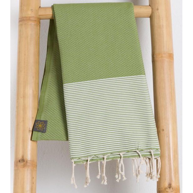 XXL Fouta, hamamdoek, saunadoek, pestemal, extra groot: 197 x 100 cm, 100% katoen, uit Tunesië, als stranddoek, voor bad, picknick, yoga, als sjaal, Oriëntaalse Turkse handdoek