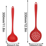 4 stuks siliconen pollepels groot, siliconen soeplepel, siliconen kooklepel voor soep, serveren, afdruppelen, roeren (zwart en rood)