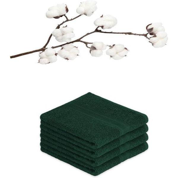 Handdoek set van 4 50 x 100 cm donkergroen