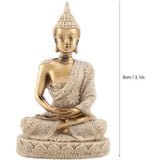 Boeddhabeeld Carving Standbeeld Boeddha Ambacht Meditatie Zittend Boeddhabeeld Carving Figuur Ambacht voor huisdecoratie Ornament (Een goud)