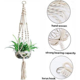 Macramé bloemenhanger, 2 stuks, plantenhangers, katoenen touw, hanghanger, bloemenhanger, plantenhanger voor plafonds, wanddecoratie, balkon, tuin, huishouden, decoratie, kantoortuinieren, 100