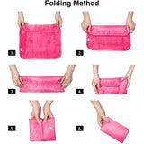 Kofferorganizerset, 8-delig, verpakkingsblokjes, waterdichte reiskledingzakken, inpakzakken voor koffer, kofferorganizer, reistas met make-uptasje, schoenentas, USB-kabeltas (rozerood)