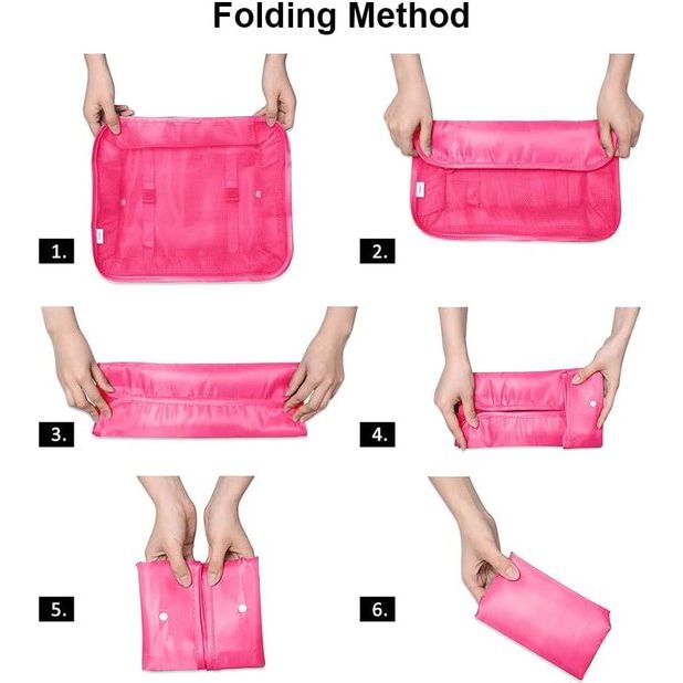 Kofferorganizerset, 8-delig, verpakkingsblokjes, waterdichte reiskledingzakken, inpakzakken voor koffer, kofferorganizer, reistas met make-uptasje, schoenentas, USB-kabeltas (rozerood)