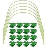 5 stuks folietunnel bogen voor verhoogd bloembed, afdekking, folietunnel, foliekas, plantentunnel, bogen, roestvrije kas, tunnel voor broeikassen met 20 stuks 11 mm kas-clips