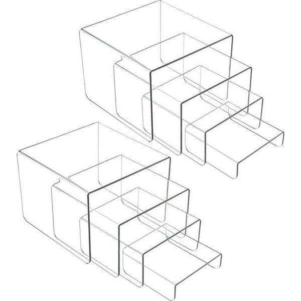 8 stuks acryl afstandhouders voor display, 4 niveaus, transparante standaard voor cupcakes, funko popfiguren, cosmetica, verzamelobjecten, display