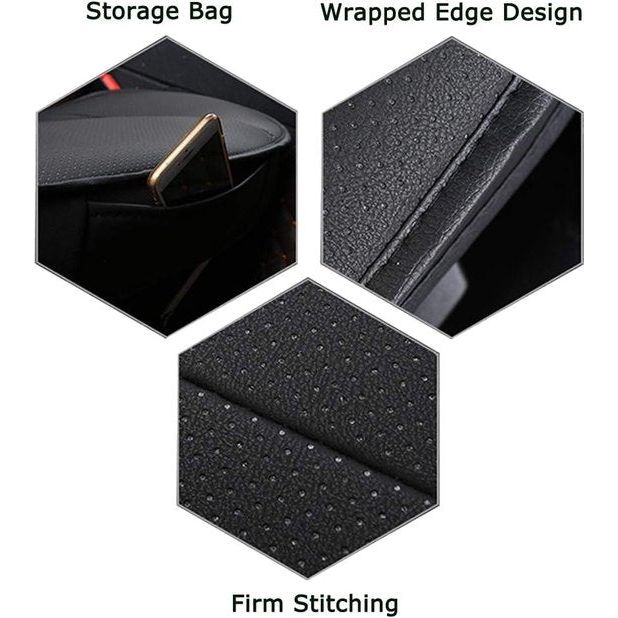 Stoelbekleding auto universeelPU- leer super zacht voor voorstoel 1 stuk (beige 52 x 51 cm)