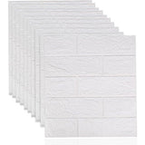 10 stuks 3D zelfklevende ophanging, waterdichte muurstickers, witte baksteen, ophanging, muurophanging, schuim voor slaapkamer, woonkamer, tv-muur, huisdecoratie (38,5 cm x 35 cm)