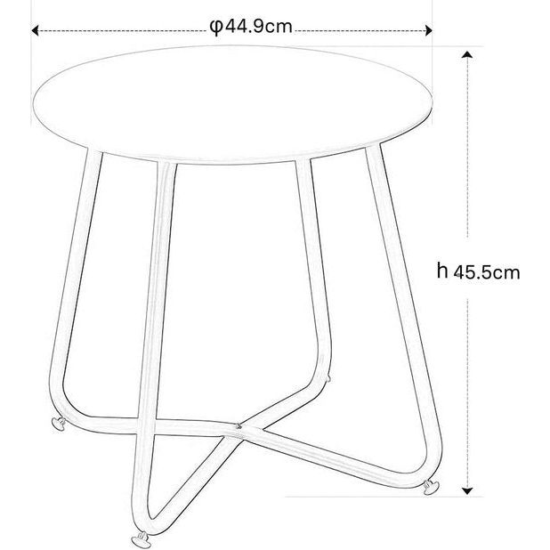 Bijzettafel, kleine banktafel, lichtgewicht, stabiel, eenvoudig te monteren, ronde salontafel, ideaal voor buiten, woonkamer, slaapkamer, kantoor