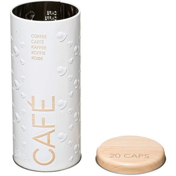 1 x koffiecapsulebox - doos voor koffiepads - capsulehouder, wit (18 x 8 cm)