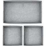 Set van 3 opbergdozen voor kleding, babyspullen enz. – kinderkamer opbergdoos van stof – kinderkast organizer – grijs
