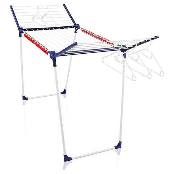 Pegasus 200 Solid Staande droger, met 20 m drooglengte voor 2 wasbeurten, vleugelwasdroger voor lange was met 4 houders voor kleine onderdelen, kledinghangers en 5 beugels