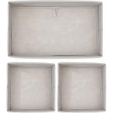 Opbergdoos, ademende stoffen box voor sokken, ondergoed, leggings etc., veelzijdige organizer met lades voor slaap- en kinderkamers, taupe/natuurlijk wit, 6er-Set