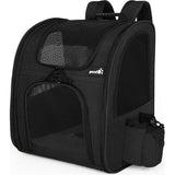 Pet Backpack with Mesh Window, Portable and Foldable Cat Bag, Breathable and Lightweight Dog Bag, Waterproof Oxford Cloth with Lots of Space, Multifunctional Non-Slip Black, XL