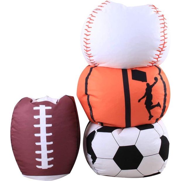 opbergzak voor speelgoed, gestreepte zitzak, opbergtas.