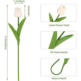 12 stuks kunstbloemen, kunsttulpen met realistische touch, nepbloemen, witte tulpen voor bruiloftskamer, feest, bruiloftsdecoratie, boho-decoratie