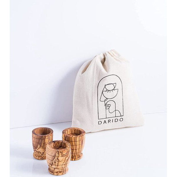 Olijfhouten theelichthouders | set van 3 | kandelaars voor woonkamer, badkamer, tafel | woondecoratie | romantische decoratie | kerstdecoratie | ronde vorm